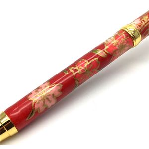 日本製 美濃和紙(友禅紙) ハンドメイドボールペン しだれ桜/赤色 商品写真2