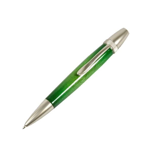 キャンディカラー ボールペン/文房具 【Green カーリーメイプル】 パーカータイプ 芯：0.7mm 日本製 文具 『Air Brush Wood Pen』