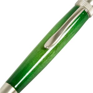 日本製 Air Brush Wood Pen キャンディカラー ボールペン(ギター塗装)【パーカータイプ/芯:0.7mm】Green/カーリーメイプル 商品写真2