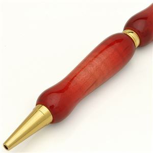 日本製 Air Brush Wood Pen キャンディカラー ボールペン(ギター塗装)【クロスタイプ/芯:0.7mm】Red/カーリーメイプル 商品写真2