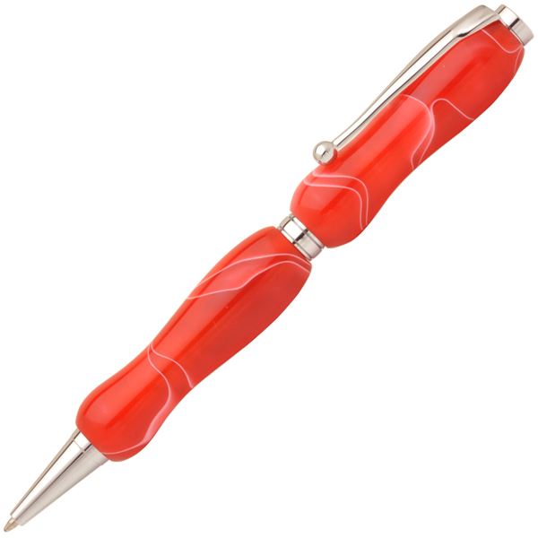 アクリルボールペン/文房具 【チェリーレッド Red】 クロスタイプ 芯：0.7mm 日本製 文具 オフィス用品 『Marble Pen』