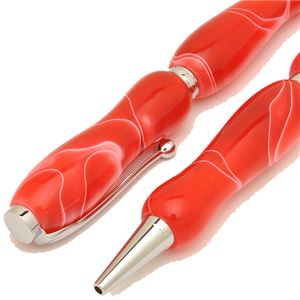 日本製 アクリルボールペン Marble Pen【クロスタイプ/芯:0.7mm】チェリーレッド/Red 商品写真2