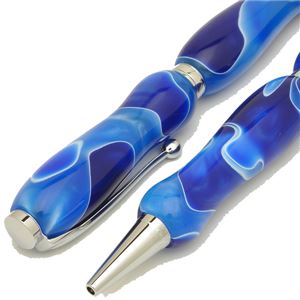 日本製 アクリルボールペン Marble Pen【クロスタイプ/芯:0.7mm】シーブルー/Blue 商品写真2
