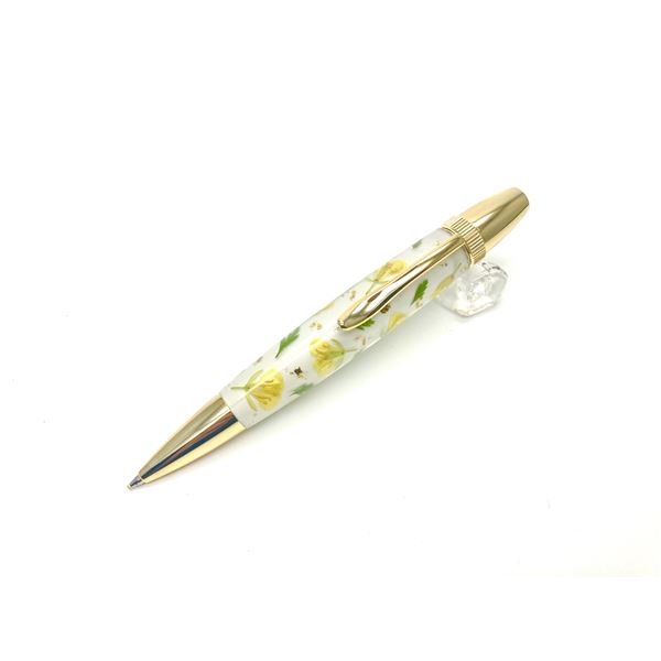 花柄 ボールペン/文房具 【菜の花 黄色】 パーカータイプ 芯：0.7mm 日本製 文具 オフィス用品 『Frower Pen』