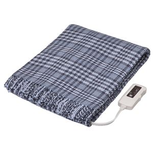 【電磁波カット】 電気ひざ掛け/電気毛布 【約幅160×奥行93cm】 グレー ワイドサイズ 綿100%
