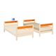 防ダニ 防カビ 抗菌 国産ヒノキ材二段ベッド (フレームのみ) シングル オレンジ 日本製ベッドフレーム 木製 はしご左右差替え可 - 縮小画像3