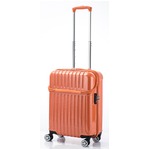 トップオープン スーツケース/キャリーバッグ 【オレンジカーボン】機内持ち込みサイズ 33L 『アクタス トップス』