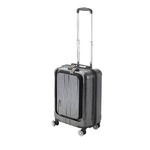 フロントオープン スーツケース/キャリーバッグ 【ブラックヘアライン】 35L 機内持ち込みサイズ 『アクタス ポライト』