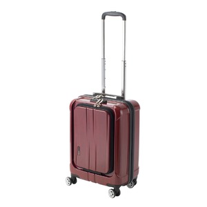 フロントオープン スーツケース/キャリーバッグ 【レッドヘアライン】 35L 機内持ち込みサイズ 『アクタス ポライト』 - 拡大画像