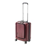 フロントオープン スーツケース/キャリーバッグ 【レッドヘアライン】 35L 機内持ち込みサイズ 『アクタス ポライト』
