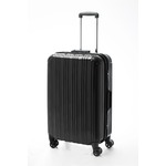 ツートンカラー スーツケース/キャリーバッグ 【Lサイズ ブラック/ブラック】 72L 『アクタス』