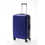 ツートンカラー スーツケース/キャリーバッグ 【Lサイズ ブルー/ブラック】 72L 『アクタス』