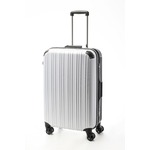 ツートンカラー スーツケース/キャリーバッグ 【Lサイズ カーボンホワイト/ブラック】 72L 『アクタス』