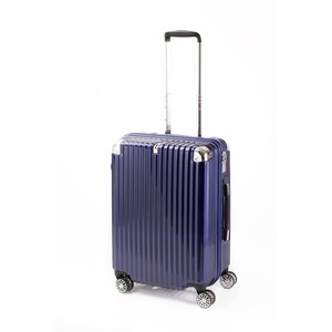 スーツケース/キャリーバッグ 【ジッパー式 ブルーヘアライン】 Mサイズ 60L 『トラベリスト ストロークII』 - 拡大画像