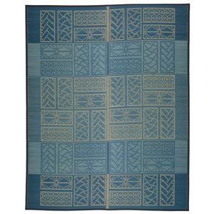 い草 ラグマット/絨毯 【約176×176cm ブルー】 裏貼り仕様 表面：イ草100％ 縁：綿100％ 『伊勢 いせ』 〔リビング〕【代引不可】