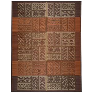 い草 ラグマット/絨毯 【約176×176cm ブラウン】 裏貼り仕様 表面：イ草100％ 縁：綿100％ 『伊勢 いせ』 〔リビング〕【代引不可】