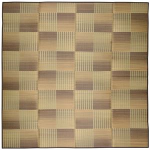 い草 ラグマット/絨毯 【約180×180cm ベージュ】 表面：イ草100％ 裏貼り 折りたたみ可 『クレパス』 〔リビング ダイニング〕【代引不可】