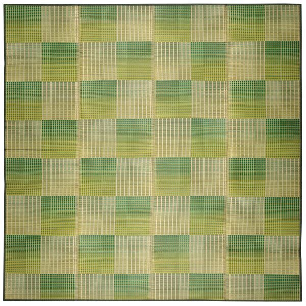 い草 ラグマット 絨毯 約240×300cm グリーン 表面：イ草100％ 裏貼り 折りたたみ可 クレパス リビング ダイニング 模様替え【代引不可】