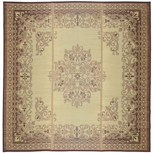 い草 ラグマット/絨毯 【約230×230cm ブラウン】 表面：イ草100％ 裏貼り 防キズ 湿度調整機能 『カノン』 〔リビング〕【代引不可】