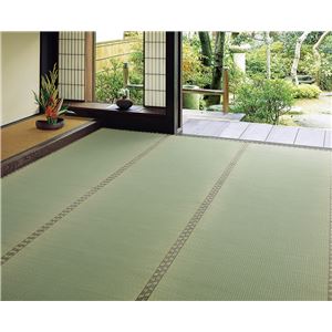い草 上敷き/ラグマット 【江戸間 1帖】 日本製 双目織 汚れにくい仕様 『千曲川 ちくまがわ』 〔リビング ダイニング〕【代引不可】