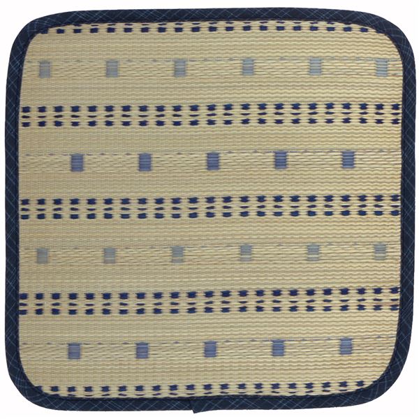 い草 椅子クッション 約幅40×奥行40cm ブルー 表面：イ草100％ ポルコ シートクッション リビング ダイニング【代引不可】