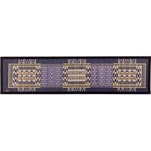 国産い草 玄関マット/フロアマット 【約30×120cm ブルー】 日本製 縁：綿100％ 裏貼り 『オリエンタル』 〔入口〕【代引不可】