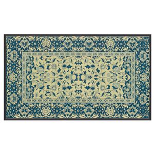 い草 玄関マット/フロアマット 【約55×85cm ブルー】 長方形 縁：綿100％ 吸湿性 防滑加工 裏貼り仕様 『コンチェルト』【代引不可】