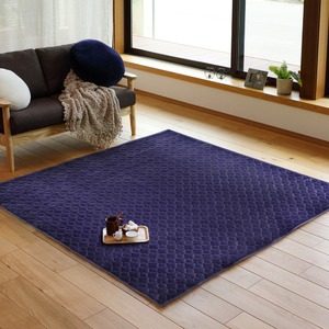 モダン ラグマット/絨毯 【約200×240cm ネイビー】 長方形 洗える ホットカーペット対応 『グレイッシュ』 〔リビング〕【代引不可】