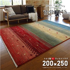 トルコ製 ラグマット/絨毯 【約200×250cm】 長方形 折りたたみ可 『RAKKAS トワル』 〔リビング ダイニング〕【代引不可】