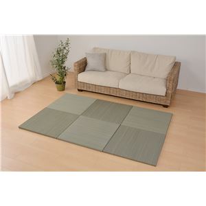 い草 置き畳/ユニット畳 【65×65×2.5cm ブルー】 抗カビ 消臭 防音 クッション性 軽量 『紗彩 さや』 〔リビング〕【代引不可】