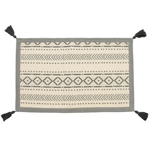 インド綿 ボンディングラグマット/絨毯 【90×185cm ブラック】 洗える 吸湿発乾 ホットカーペット可 『ピート』 〔リビング〕【代引不可】