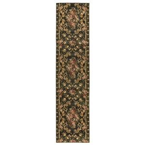 ウィルトン 廊下カーペット/絨毯 【80×240cm グリーン】 トルコ製 ホットカーペット 床暖房対応 『ロゼ』 〔玄関〕【代引不可】