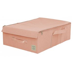 【2個セット】 マルチ収納ボックス/収納箱 【ベッド下収納 ピンク】 幅36cm フタ付き 『ストレリアナチュレ』 - 拡大画像