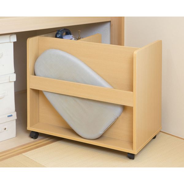 押入れ収納ラック/収納ワゴン 【幅70cm×奥行44cm】 取っ手・キャスター付き アイロン台収納スペース有り