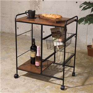 キッチンワゴン ダークブラウン【代引不可】