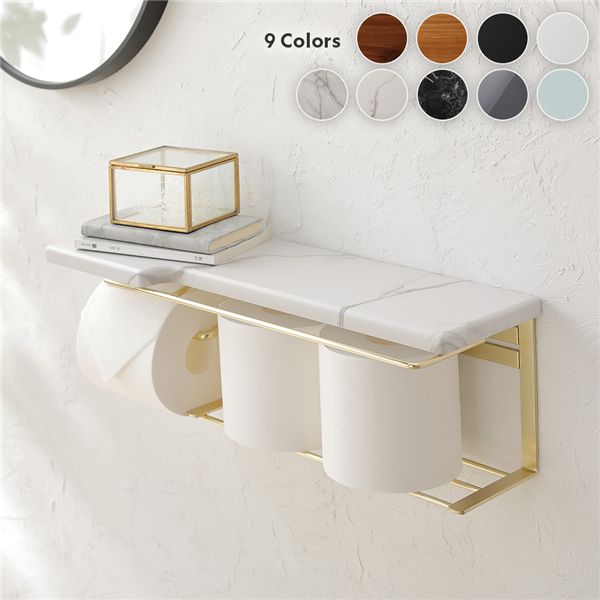 トイレットペーパーホルダー（ストックtype）大理石柄（ゴールドメッキ）【代引不可】