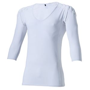 鳳皇 382 祭り用肩パット入りインナー（七分袖）【ホワイト XLサイズ】