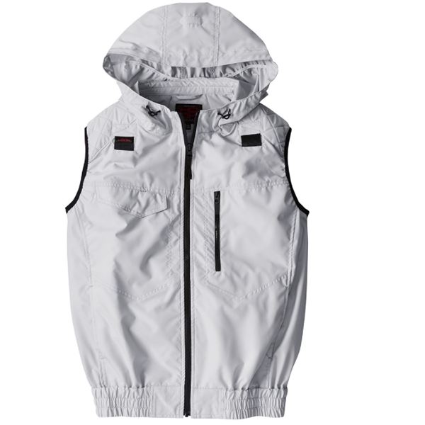 村上被服 HOOH ポリエステル製 フルハーネス対応冷感フードベスト V5559 シルバーグレー サイズ：8L 服単品 〔バッテリー・ファン・ケーブル別売〕
