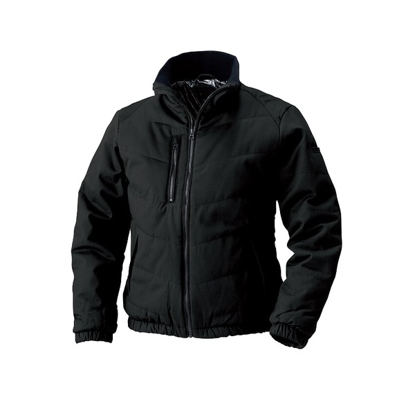 【村上被服製】 防寒ブルゾン/作業着 【ブラック L】 ソフト綿素材 保温裏アルミ コットン ポリエステル 6200series 6233