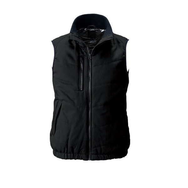 【村上被服製】 防寒ベスト/作業着 【ブラック L】 ソフト綿素材 保温裏アルミ コットン ポリエステル 6200series 6299