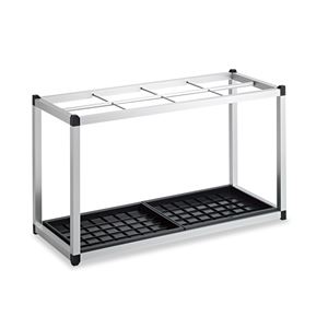 アルミ製 傘立てII 48/傘スタンド 【48本立】 幅85.5cm 軽量タイプ 組立式 受皿 〔業務用 施設 店舗 会社〕