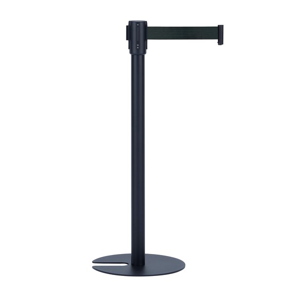 テラモト ベルトパーテーションスタンドUN ブラック ベルト黒 組立式