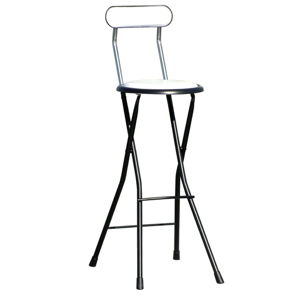 折りたたみ椅子 ニューニーダハイトール ホワイト／ブラック【代引不可】