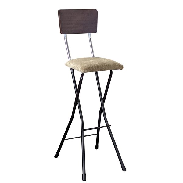 折りたたみ椅子 アッシュウッドチェアハイトール ダークブラウン／ブラック【代引不可】