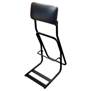 テンポラリーチェア Z 〔ブラック/ブラック〕 折りたたみ 立ち仕事 接客 立ち作業 レジ打ち 補助 椅子 日本製