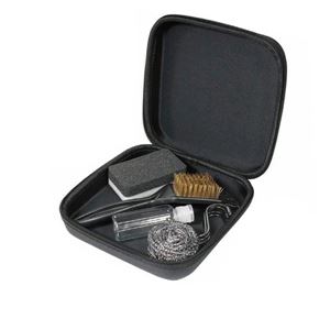 BBQ クリーンアップセット バーベキュー清掃用品 幅19.5cm カナビラ付き収納ケース入り 洗剤 たわし スポンジ アウトドア
