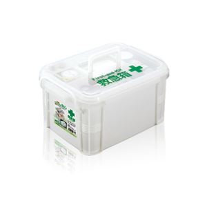 救急箱 薬入れ 約幅24×奥行33.7×高さ19.2cm 箱単品 ホワイト 常備薬 包帯 絆創膏 衛生用品 防災用品 避難用具 非常時