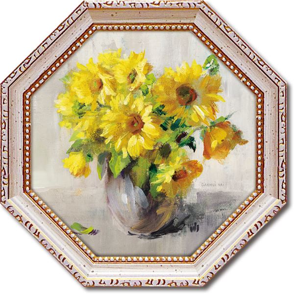 ユーパワー Gel加工 八角ミニアートフレーム ダンフイ・ナイ 「サンフラワー スティル2」