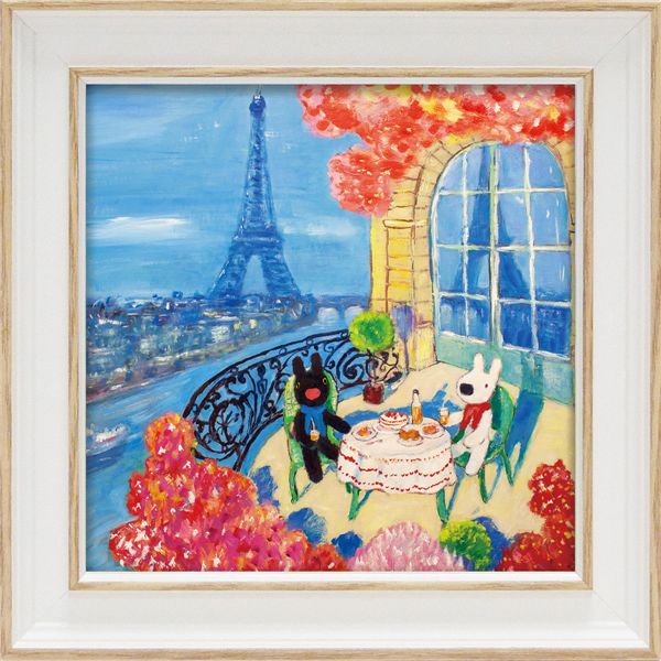 ユーパワー リサとガスパール Gel加工 アートフレーム Sサイズ 「バルコニーでお祝い」