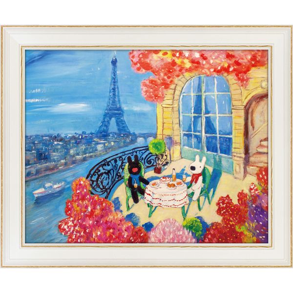 ユーパワー リサとガスパール Gel加工 アートフレーム Lサイズ 「バルコニーでお祝い」